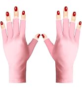 Pimoys Nail UV Shield Glove,Gel Manicure Gloves for UV Light Lamp Dryer, Stretchy Half Finger Fin...