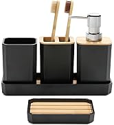 FEILANDUO Bathroom Accessories Set,5 Pcs Bathroom Accessory Gift Set, Soap Dispenser, Soap Dish, ...