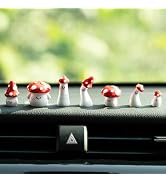 Rislobx 7PCS Red Mushroom Car Dashboard Decorations, Cute Mushroom Decor for Women Rear View Mirr...