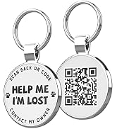 MYLUCKYTAG QR Code Pet ID Tags Dog Tags - Pet Online Profile - Scan QR Receive Instant Pet Locati...