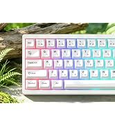 Womier Japanese White Keycaps, Ceramic Style PC Glossy Jelly Keycap | Keyboard Caps, MDA Profile ...