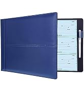 Antner 7 Ring Business Checkbook Binder for Business Checks, 600 Checks Capacity, PU Leather Chec...