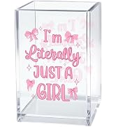 Gkodw I'm Literally Just A Girl Acrylic Cosmetic Organizer Pen Holder, Funny Acrylic Desk Holder ...