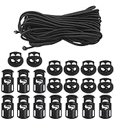 DaKuan 20 PCS Plastic Cord Locks & Elastic Bungee Nylon Shock Cord 5/32" 50 ft Lengths, 10 PCS Si...