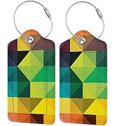 2 Pack Luggage Tag for Suitacase, Cute Unique Leather Suitcase Tags Identifiers with Privacy Name...