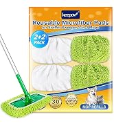 KEEPOW Reusable Dry Sweeping/Wet Mopping Cloths Compatible with Swiffer Sweeper, Washable Microfi...