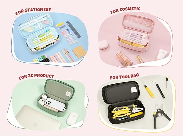 SUNEE Cute Pencil Case, Large Capacity Pencil Pouch, Big Storage Organizer for Stationery,