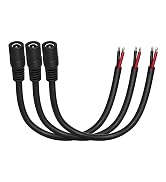 16AWG DC5521 Power Cable, 5.5mm x 2.1mm Female Barrel Plug Connector, 0.8ft DC Power Cord for CCT...