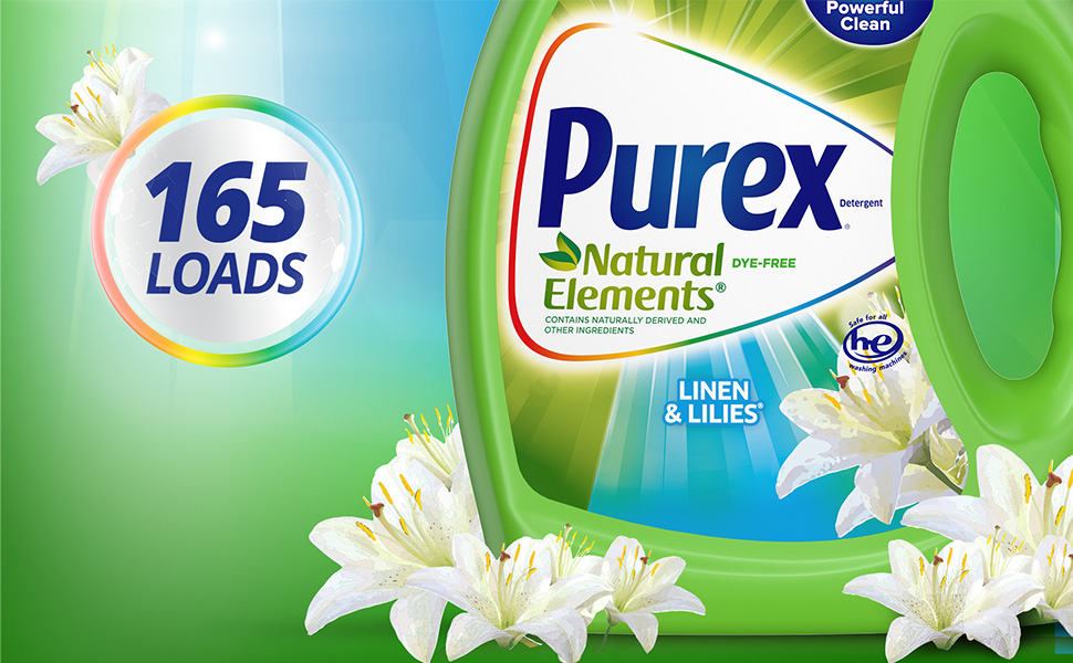 Purex Liquid Laundry Detergent, Ultra Concentrated, Natural Elements Linen & Lilies, 82.5 Ounce