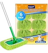 KEEPOW Dry Sweeping/Wet Mopping Cloths for Swiffer Sweeper, Reusable & Washable Microfiber Mop Pa...