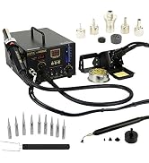 Aoyue 968A+ Professional SMD Digital Hot Air Rework Station with a Soldering Iron and Vacuum Pickup