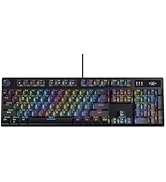 FOXXRAY HKM-88 Full-Size Mechanical Gaming Keyboard, Customizable Keys with Macro Support, RGB Ba...