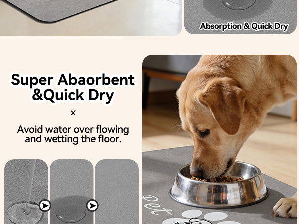 mat for dog food and water bowls
