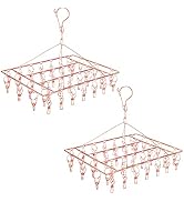 Skroad Stainless Steel Sock Drying Rack, Swivel Hook Wind-Proof Clothes Hanger Rack for Socks, Un...