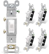 ELEGRP Single Pole Toggle Light Switch, 15 Amp, 120 Volt, Toggle Framed AC Quiet Switch, in Wall ...