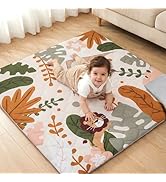 Joypony Baby Play Mat for Floor 50×50in, Quilted 1.6in Extra Thick Crawling Mat for Toddlers, Non...