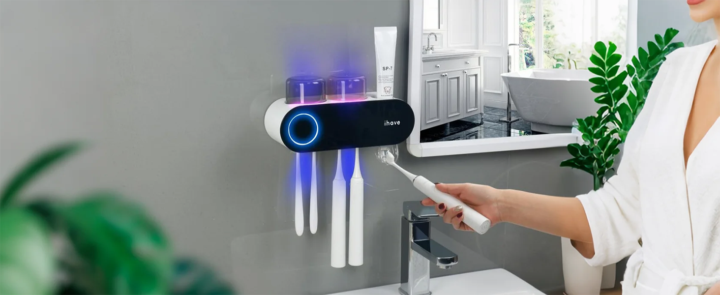 Toothbrush Holders for Bathrooms, UV Toothbrush Sanitizer and Holder Smart Home Bathroom