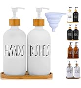 LOOCHICA Glass Soap Dispenser Set with Tray, Contains Glass Hand Soap Dispenser and Glass Dish So...