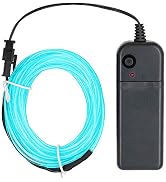 Searik LED Neon Light, 16.4ft/5m Portable EL Wire Glowing Rope Lights LED Strips with Battery Con...