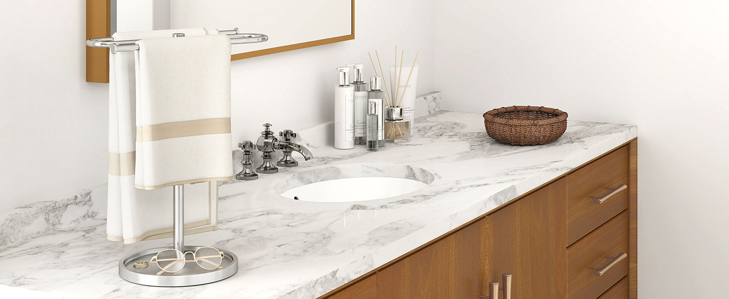 Brushed Nickel Hand Towel Holder Stand