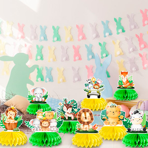 safari baby shower honeycomb centerpiece