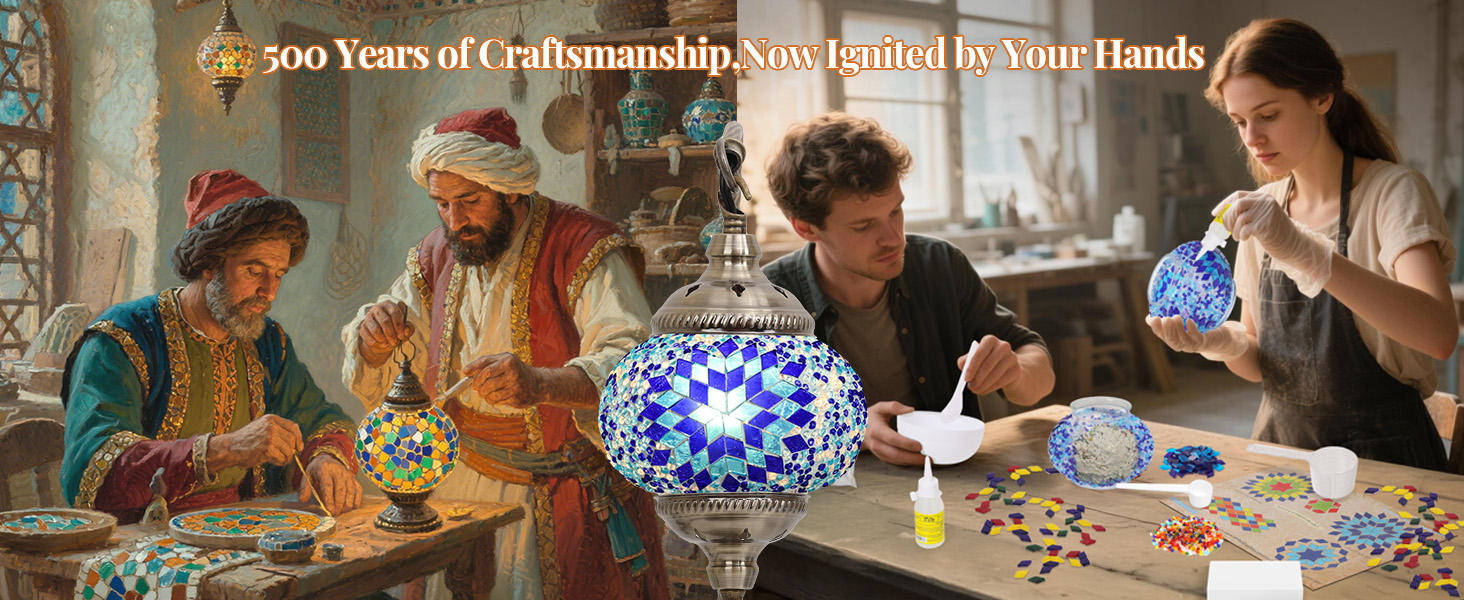 DIY Moroccan Stained Glass Turkish Mosaic table Lamp making Kit Adults Living Room Bedroom