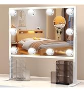 BESTOPE PRO Vanity Mirror with Lights, Adjustable Brightness & Height Hollywood Makeup Mirror, Li...