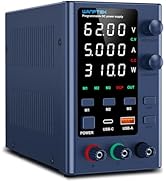 WANPTEK POWER DC Power Supply Variable 0-62V 0-5A Bench Power Supplies Adjustable with Memory Pre...
