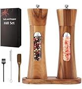 Sonhomay Salt and Pepper Grinder Set, Salt and Pepper Shakers with Adjustable Ceramic Grinding Co...