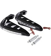 Qiilu 7/8'' Universal Motorcycle Handguards, 1 Pair Handlebar Hand Protector, Black Motorcycle Ha...