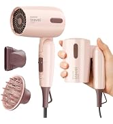 BABONIR Dual Voltage Travel Hair Dryer, 1600W, Foldable, Pink | Ultra-light 0.8lb, Mini Blow Drye...