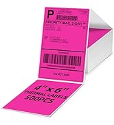Omezizy 4x6 Thermal Labels, 1 Packs of 500 4x6 Fold Labels Rose Red - Compatible with JADENS, ASp...
