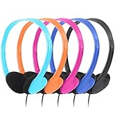 CN-Outlet Kids Headphones for Classroom in Bulk Multi Colored 5 Pack, Wholesale Children On-Ear H...