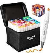 WELLOKB Alcohol Markers Brush and Chisel Tip - 80 Colors Double Tipped Art Marker Set for Artist ...