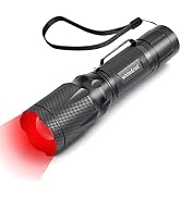 METII Upgraded Red Flashlight, Bright White &High/Low Power Red Light Options with Memory, Zoom L...