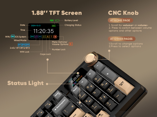 1.88" TFT Screen & CNC Knob