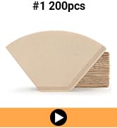 Segarty #1 Coffee Filters Cone, 200 Count Pack Size 1-2 Cup Natural Unbleached Brown Paper Dispos...