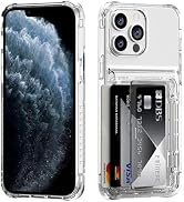 ACANDYA for iPhone 11 Pro Case Wallet Clear Protective Phone Case with Credit Card Holder Heavy D...
