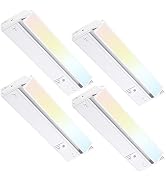 TORCHSTAR Swivel LED Under Cabinet Lighting 3CCT, 12 Inch 8W 600LM, Hardwired & Plug-in, 3 Color ...