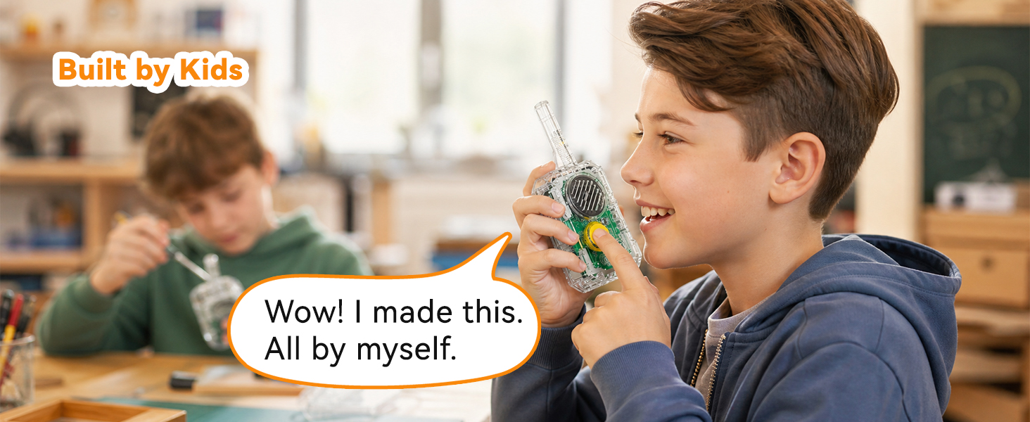 stem walkie talkie kit toys for ages 8-13 boys projects build walkie-talkie kit electronic toys