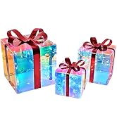 ASAMASA Christmas Decoration Gift Box is Made of Unique PET and Rainbow Film Materials, Featuring...
