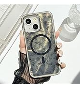 Uioeua Compatible with iPhone 14 Cute Case,Cute Bling Sparkle Laser Flower Pattern with Masafe fo...