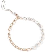 ZGLUZP Mobile Phone Lanyard Metal Chain Pearl Beaded Charms Lanyard Strap Universal Chain, Charm ...