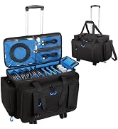 Wigojoy Rolling Dj Cable Bag with Laptop and Microphone Pocket, Dj Bag for Equipment and Music Ac...