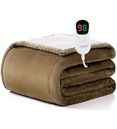 Homemate Heated Blanket Electric Throw - 50"x60" Heating Blanket Throw 1/2/4/6/8 Hours Auto-Off 1...