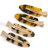 Canitor No Bend Hair Clips - Women's Resin Flat Tortoise Shell Clips for Hairstyling, Makeup, and...