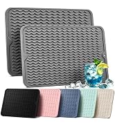 AOTASO 2 Pack Silicone Dish Drying Mat for Kitchen Counter Shower Caddy Rack Waterproof Under Sin...