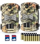 WOSODA 2 Pack Trail Cameras with Night Vision Motion Activated Waterproof,48MP Game Camera,1080P ...