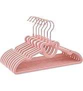 30 Pack Pink Velvet Baby and Kids Clothes Hangers with Cute Bear-Shaped - 12.6in, 360° Rotating R...