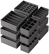 FAMALAHEE Drawer Organizer Divider Foldable Closet Storage Organizer Basket, and Fabric Organizat...